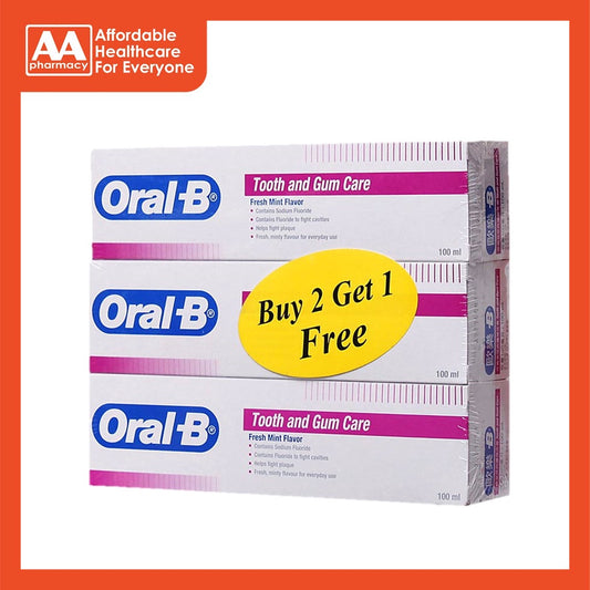 Oral-B Tooth & Gum Care Toothpaste Fresh Mint Flavour B2F1 3x100g