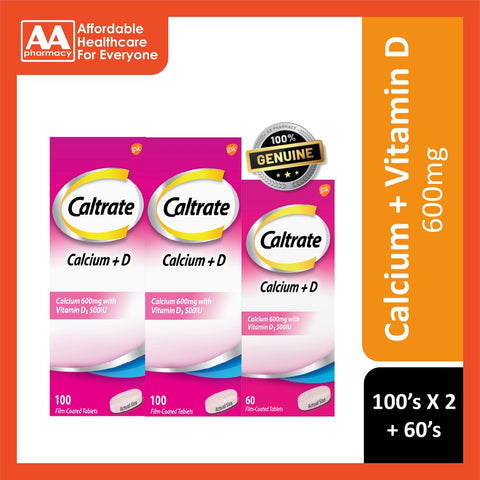 Caltrate 600D Calcium + Vitamin D 2x100's+60's
