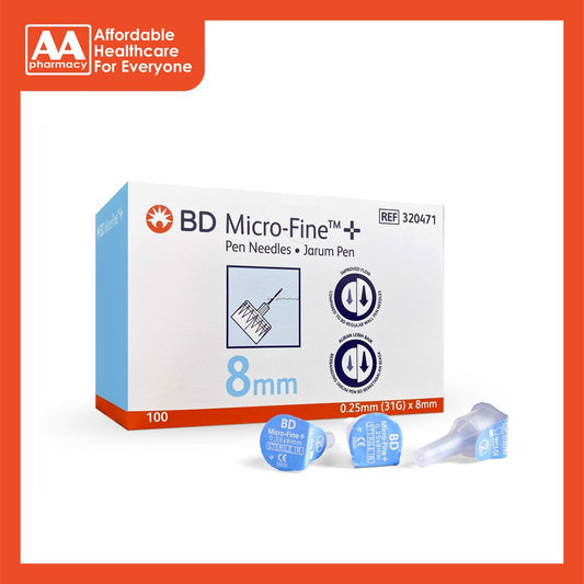 Bd Micro-Fine+ Pen Needle 8mm 31G 100's