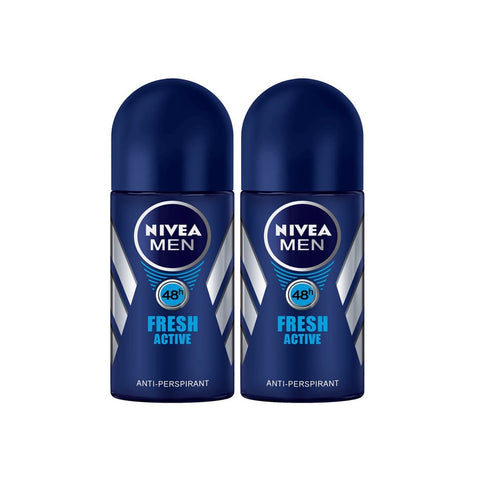 Nivea Roll On Deodorant Male Fresh Active Twin Pack (2X50mL)