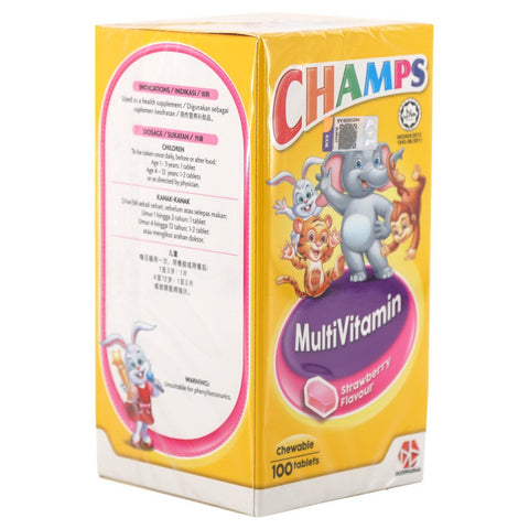 Champs Multivitamin Chewable Tablet 100's (Strawberry)