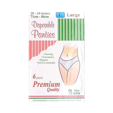 Pan-Mate Premium Disposable Panties (Size: L) 6's