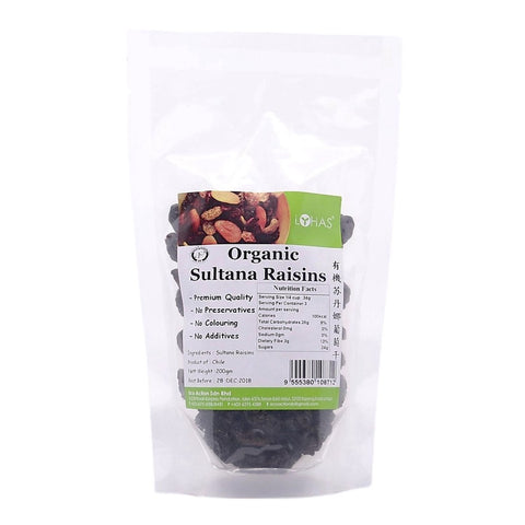 Lohas Organic Sultana Raisins 200g