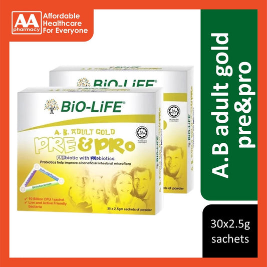 Bio-Life Ab Adult Gold Pre & Probiotics Sachet (2.5gx30'sx2)