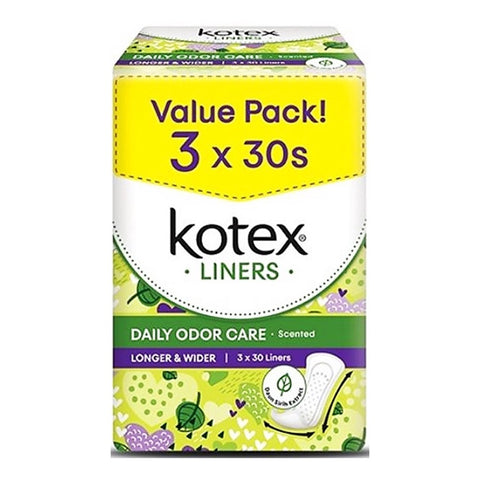 Kotex Fresh Pantyliners Long & Wider Daun Sirih 3x30's