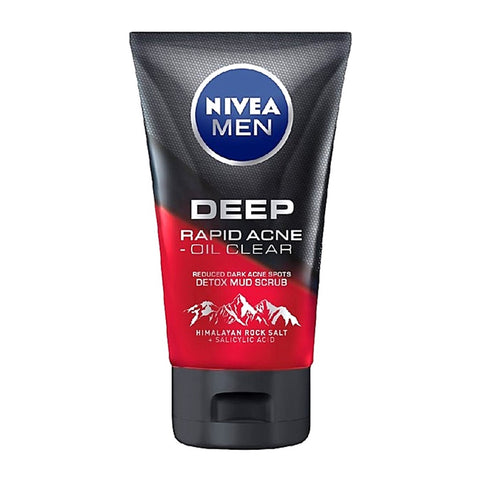 Nivea Men Deep Rapid Acne Oil Clear Mud Scrub 100g