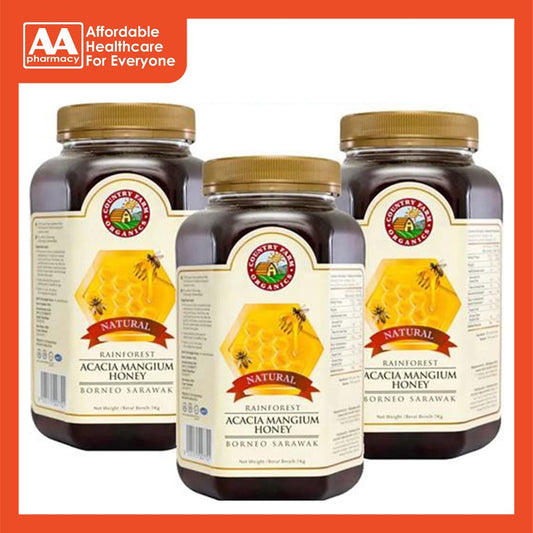 Country Farms Acacia Mangium Honey 1kg X 3