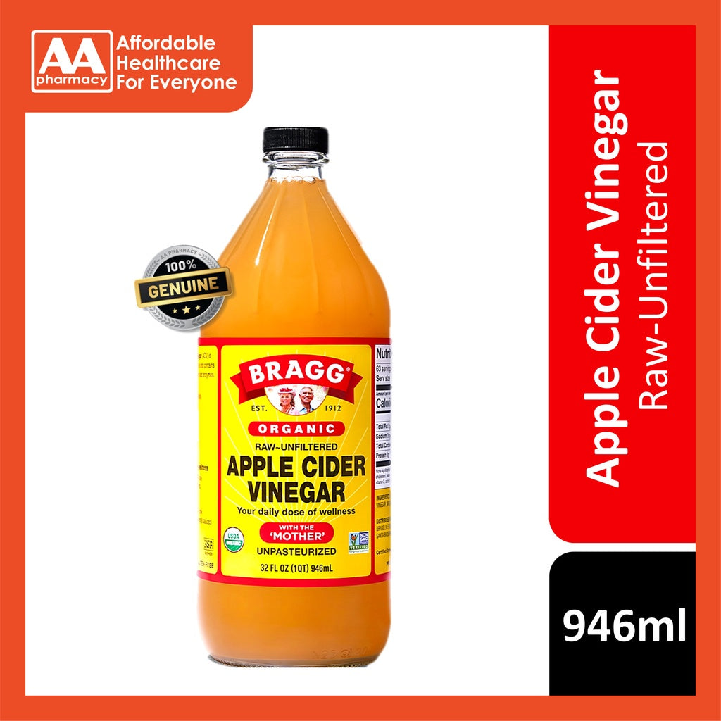 Bragg Organic Raw Unfiltered Apple Cider Vinegar 946mL – AA Pharmacy