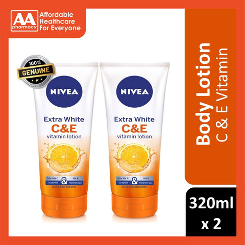 Nivea Extra White C & E Vitamin Lotion 320ml Twin Pack