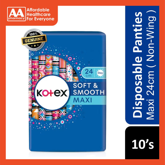Kotex Soft N Smooth Maxi Non Wing 24cm (10's)