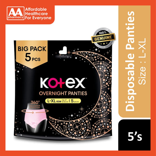 Kotex Overnight Panties L-Xl Size Big Pack (5's)