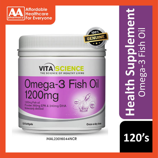 VitaScience Omega-3 Fish Oil 1200mg Softgels 120's