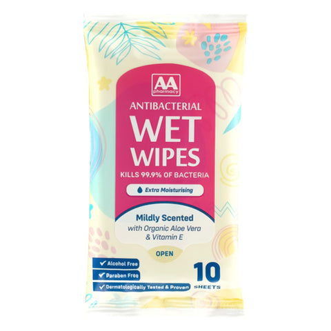 AA Antibacterial Wet Wipes 3x10's