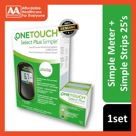 One Touch Select Plus Simple Meter + Select Plus Simple  Strips 25's