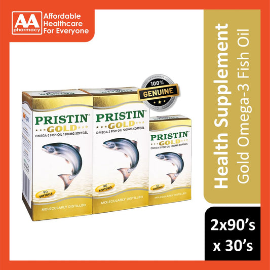 THC Pristin Gold Omega-3 Fish oil 1200mg 2x90's+30's