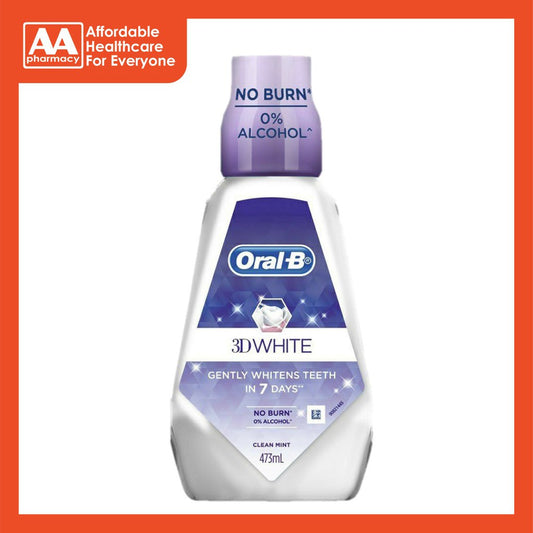 Oral-B 3D White Mouth Wash 2x473mL