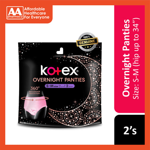 Kotex Overnight Panties (Size S-M / M-L / L-XL) 2's