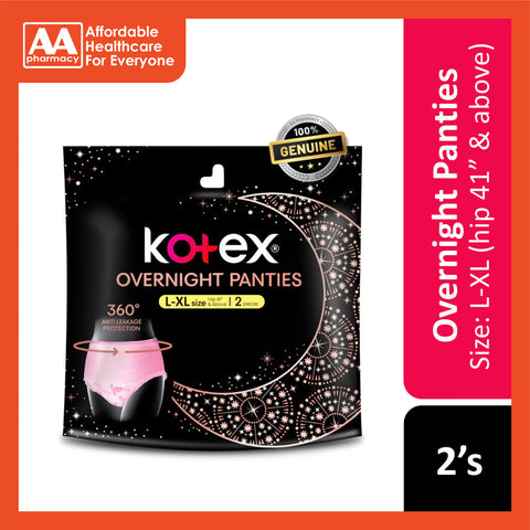 Kotex Overnight Panties (Size S-M / M-L / L-XL) 2's